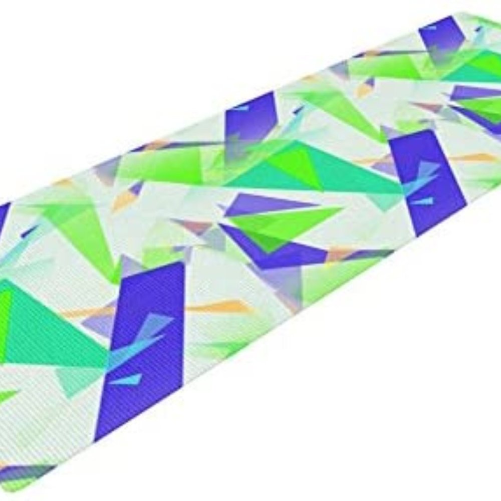 Confetti Triangles Blue Yoga Pilates Exercise Mat